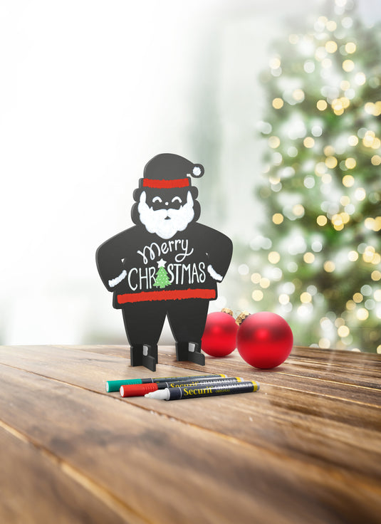 Securit Table Chalkboards - Silhouette 3D Christmas - Black 22x14x4cm - Pack of 10 - in use