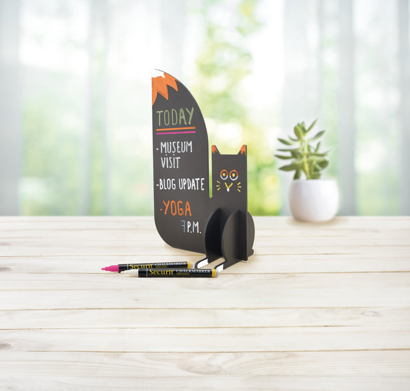 Load image into Gallery viewer, Securit Table Chalkboards - Silhouette 3D Animals - Black 23,5x14,1x7,8cm - Pack of 10 - in use
