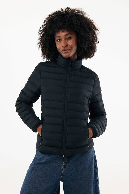 Maiko women's recycled polyester padded jacket by iqoniq, showcasing a stylish, insulated textile jacket with a quilted design.