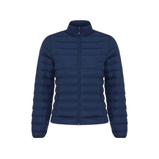 Maiko women recycled polyester padded jacket by iqoniq, showcasing a lightweight, insulated textile with a zip front and soft fabric.