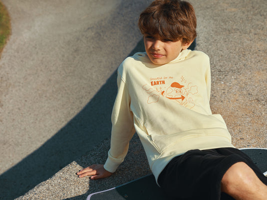 Kids recycled cotton hoodie with sidepockets