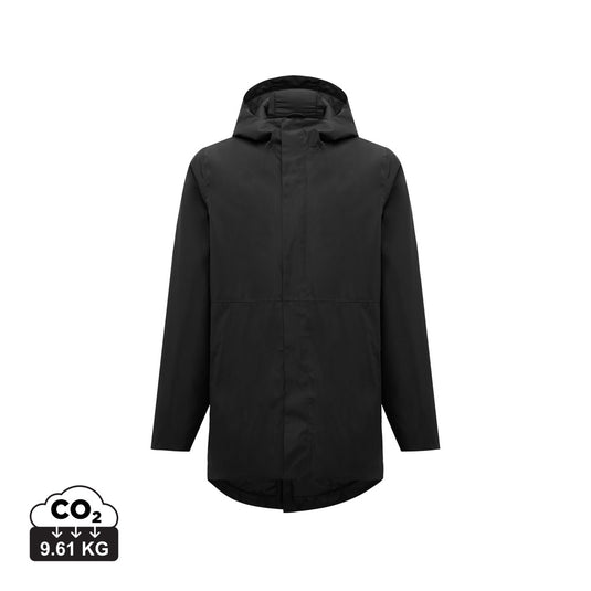 Iqoniq Thelon recycled polyester parka in XL, showing the textile’s fabric texture and design details.
