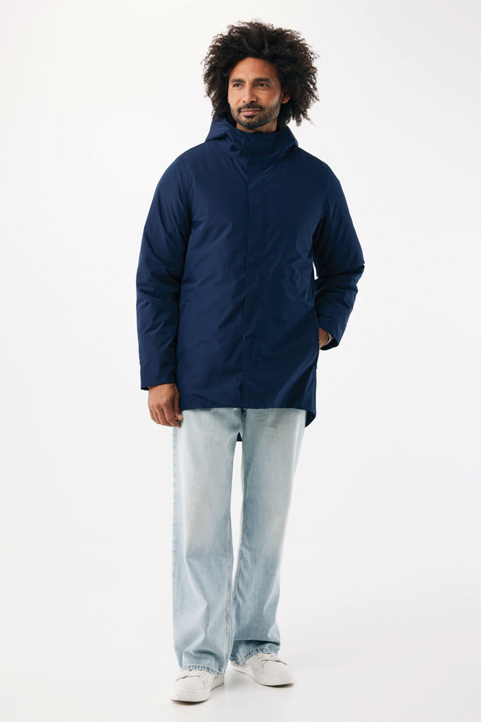 Load image into Gallery viewer, Iqoniq Thelon recycled polyester parka, textile with a sleek design, shown in a front view highlighting its eco-friendly fabric.
