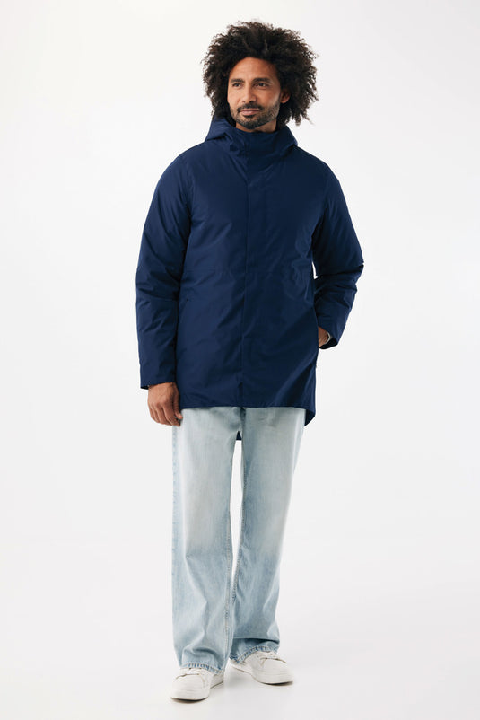 Iqoniq Thelon recycled polyester parka, textile with a sleek design, shown in a front view highlighting its eco-friendly fabric.