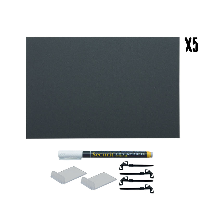Load image into Gallery viewer, Securit Table Chalkboards - Accessories Tag - Black 29,7x21x0,1cm - Pack of 5
