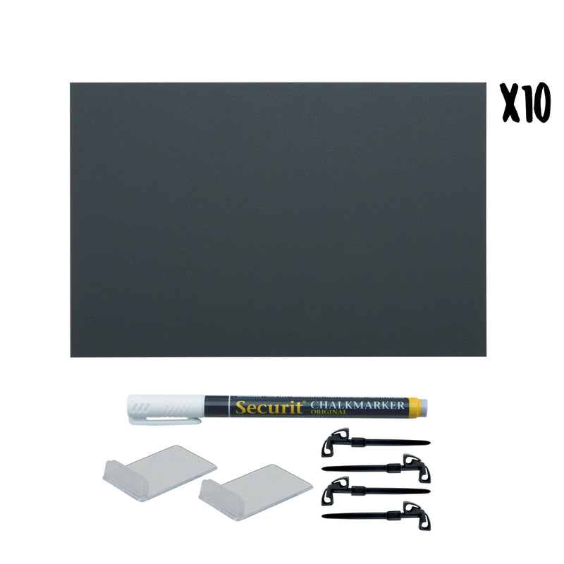Load image into Gallery viewer, Securit Table Chalkboards - Accessories Tag - Black 21x14,8x0,1cm - Pack of 5
