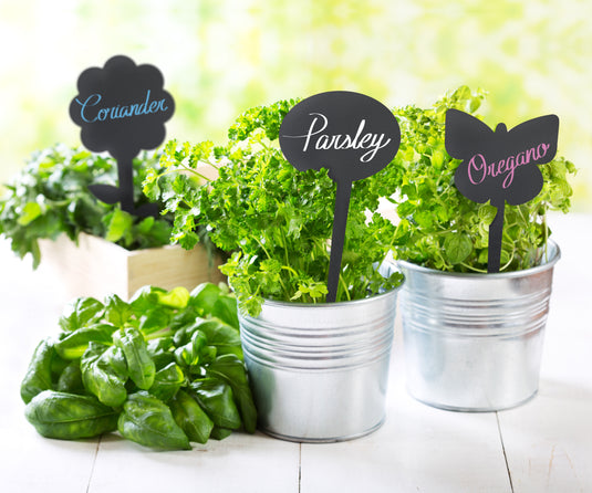 Securit Table Chalkboards - Silhouette Tag - Black 18x7x0,1cm - Pack of 6 - in use