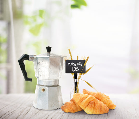 Securit Table Chalkboards - Silhouette Tag - Black 18x8x0,1cm - Pack of 6 - in use