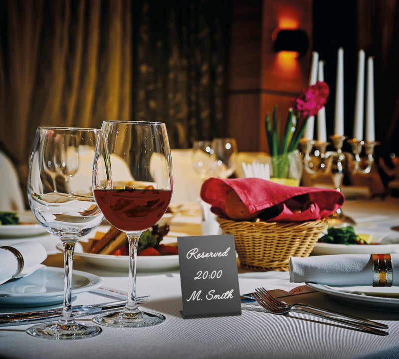 Load image into Gallery viewer, Securit Table Chalkboards - Accessories L - Boards - Black 11,5x7,5x4,5cm - Pack of 6 - in use
