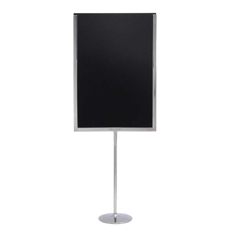 Load image into Gallery viewer, Securit Posterframes - U-Shaped A4 Metal Poster Frame and Chalkboard - Stainless Steel 21x54x8,5cm - Pack of 10
