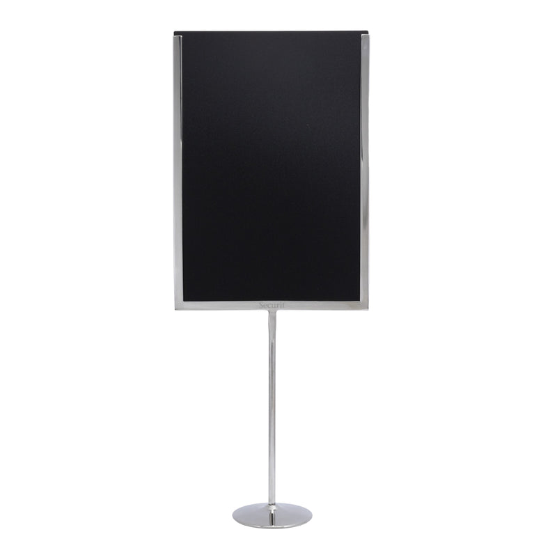 Load image into Gallery viewer, Securit Posterframes - U-Shaped A4 Metal Poster Frame and Chalkboard - Stainless Steel 21x54x8,5cm - Pack of 10
