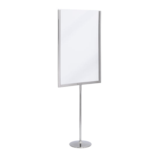 Securit Posterframes - U-Shaped A4 Metal Poster Frame and Chalkboard - Stainless Steel 21x54x8,5cm - Pack of 10