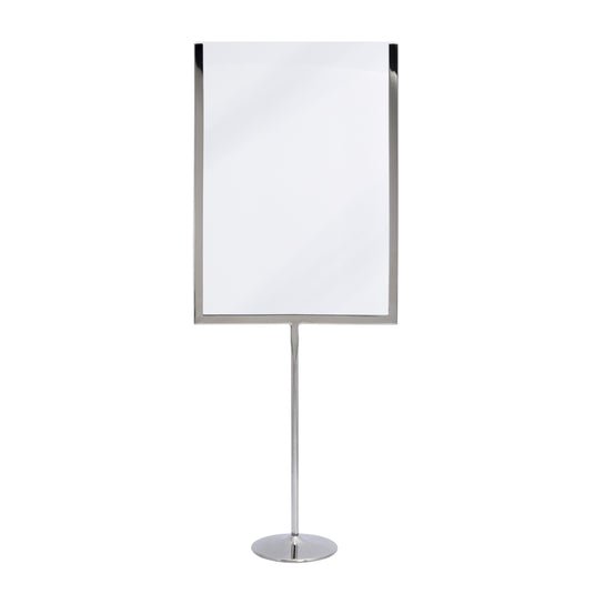Securit Posterframes - U-Shaped A4 Metal Poster Frame and Chalkboard - Stainless Steel 21x54x8,5cm - Pack of 10