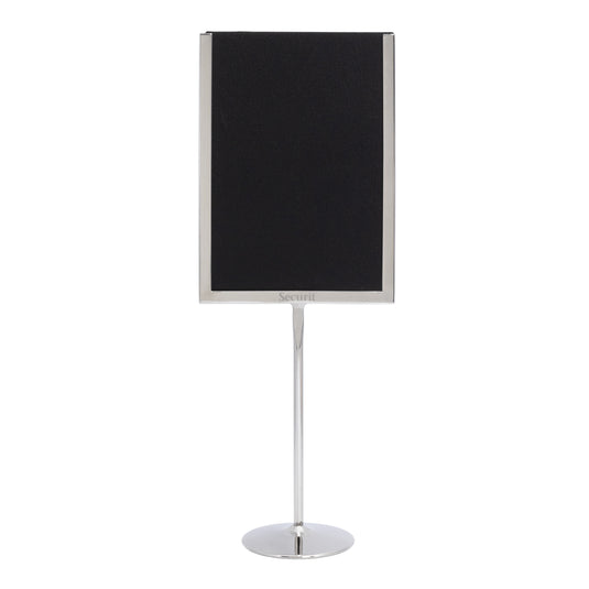 Securit Posterframes - U-Shaped A5 Metal Poster Frame and Chalkboard - Stainless Steel 15x41x8,5cm - Pack of 10