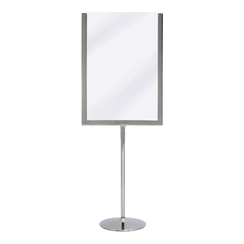 Load image into Gallery viewer, Securit Posterframes - U-Shaped A5 Metal Poster Frame and Chalkboard - Stainless Steel 15x41x8,5cm - Pack of 10
