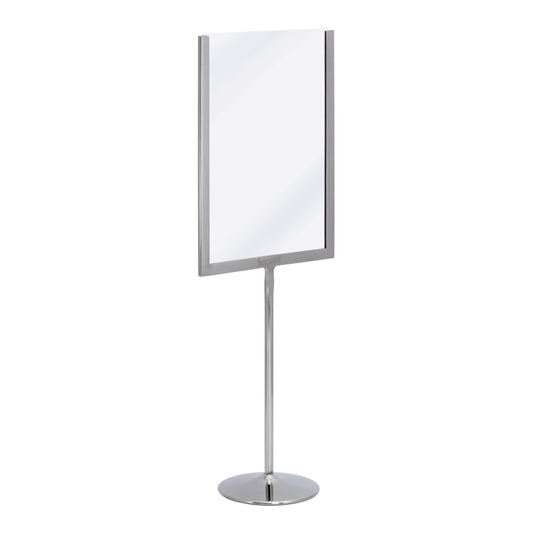 Securit Posterframes - U-Shaped A5 Metal Poster Frame and Chalkboard - Stainless Steel 15x41x8,5cm - Pack of 10