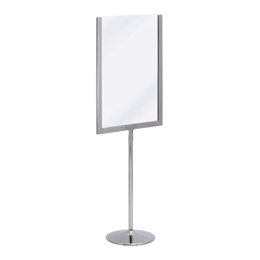 Securit Posterframes - U-Shaped A5 Metal Poster Frame and Chalkboard - Stainless Steel 15x41x8,5cm - Pack of 10
