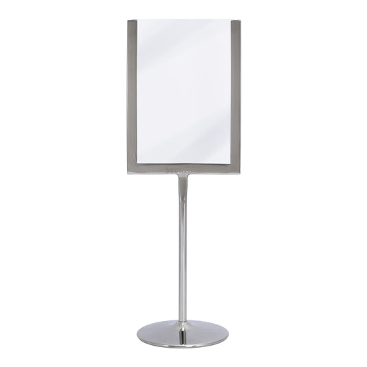 Securit Posterframes - U-Shaped A6 Metal Poster Frame and Chalkboard - Stainless Steel 11x31x8,5cm - Pack of 10