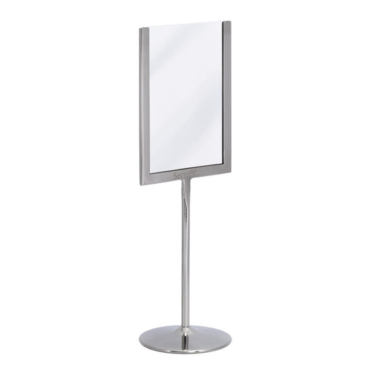 Securit Posterframes - U-Shaped A6 Metal Poster Frame and Chalkboard - Stainless Steel 11x31x8,5cm - Pack of 10