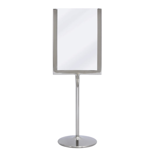 Securit Posterframes - U-Shaped A6 Metal Poster Frame and Chalkboard - Stainless Steel 11x31x8,5cm - Pack of 10