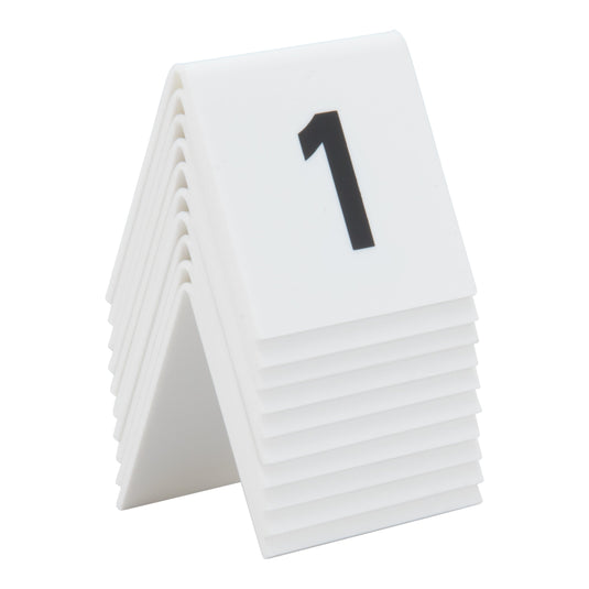 Securit Table Number Set - Tables 1–60 + 5 Reserved Signs - White Acrylic