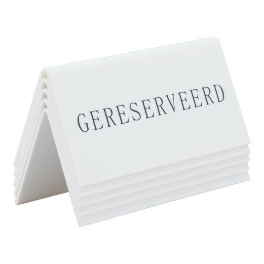 Securit Table Boards - Accessories Signs - White 5x10x4,5cm - Pack of 6