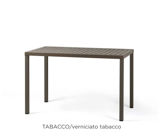 Nardi Cube 120x70 outdoor contract table in tabacco color, suitable for restaurant or outdoor dining settings.