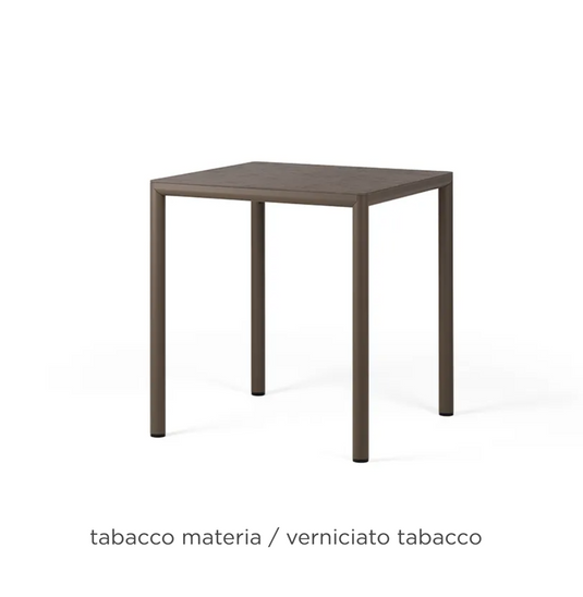 Outdoor Nardi Piave 70 Contract Table by Custom Wood Designs in tobacco wood finish, showing sleek rectangular design and sturdy construction.