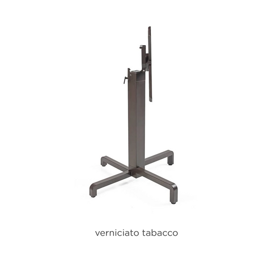 Nardi Base Ibisco folding table with tobacco-colored legs, outdoor-ready design, perfect for patio or garden use.