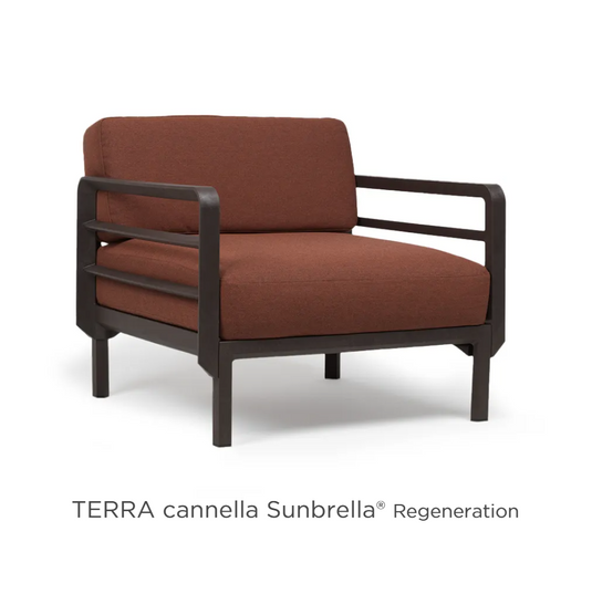 Nardi Maximo modular outdoor armchair with Sunbrella cushions, part of TerraCannellaSunbrellaRegeneration outdoor sofa set.