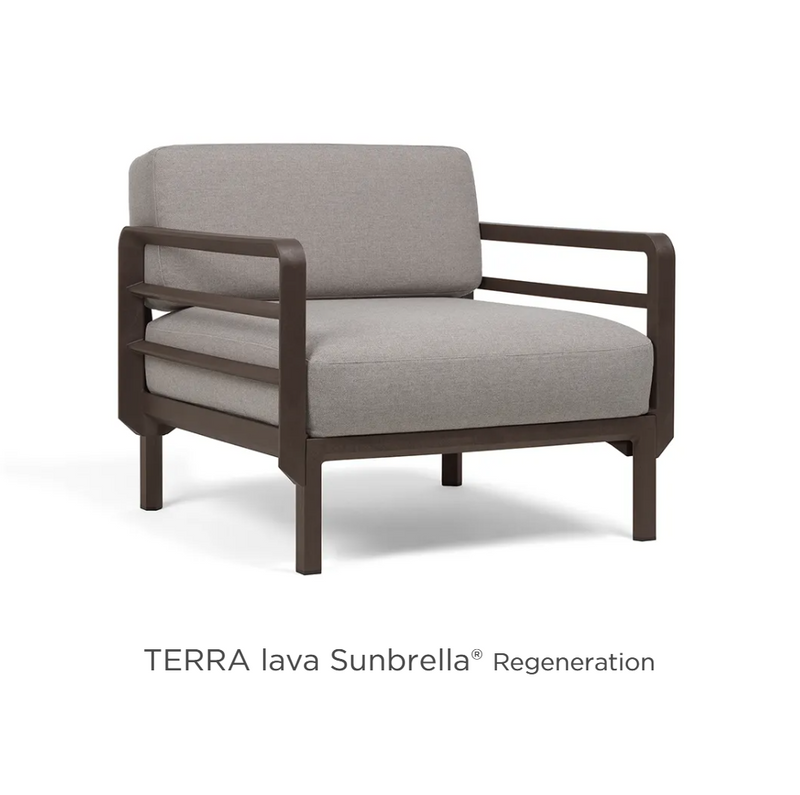 Load image into Gallery viewer, Nardi Maximo modular outdoor armchair with TerraLavaSunbrella fabric, part of the outdoor lounge sofa set, designed for comfort and style.
