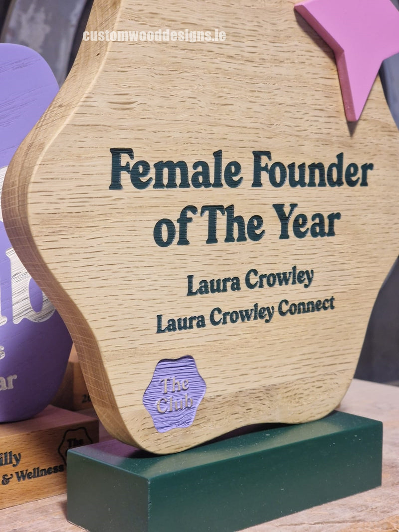 Load image into Gallery viewer, Custom Made Awards by Custom Wood Designs featuring wooden award trophies for recognition and achievement.
