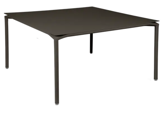 Fermob CALVI square dining table, 140x140 cm, eight-seater metal table with a modern design and sleek finish.