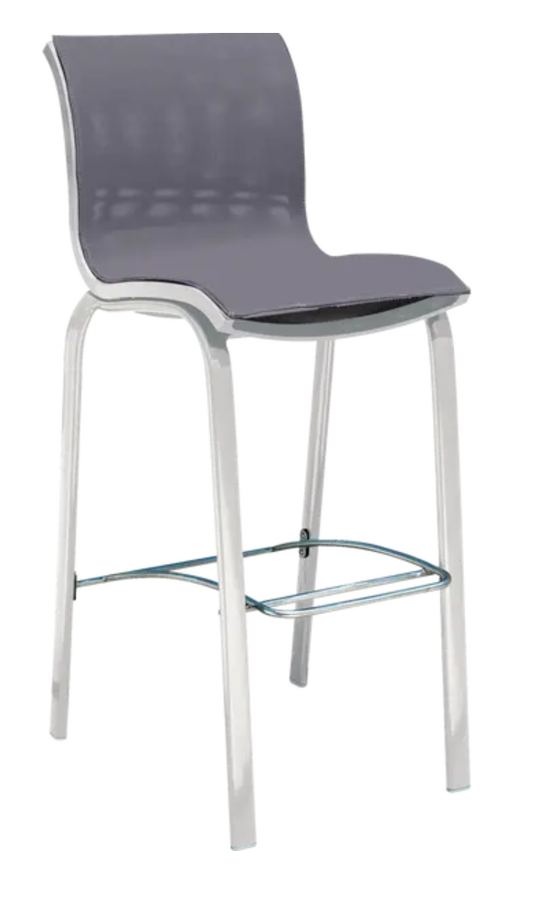 Load image into Gallery viewer, Fermob Titanium Summer High Bar Stool with sleek design, suitable for outdoor or indoor use, featuring a modern, stylish look.
