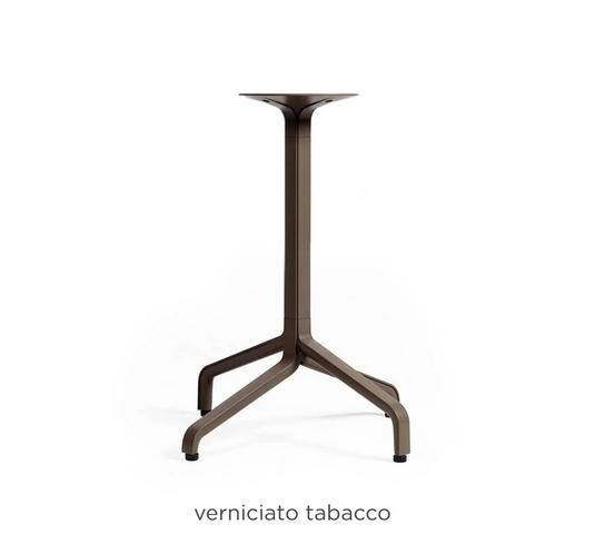 Nardi Frasca Mini Fix table base in tobacco color, outdoor patio furniture base for Nardi tables, suitable for outdoor use.