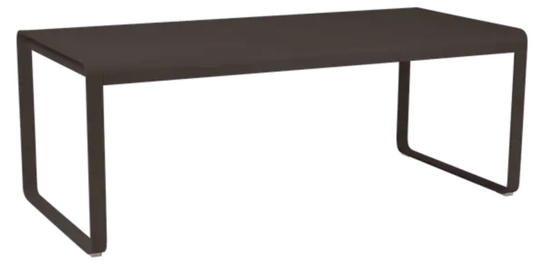 Load image into Gallery viewer, Fermob Bellevie outdoor metal dining table, 196 x 90 cm, eight-seater, with a sleek design and sturdy metal construction.
