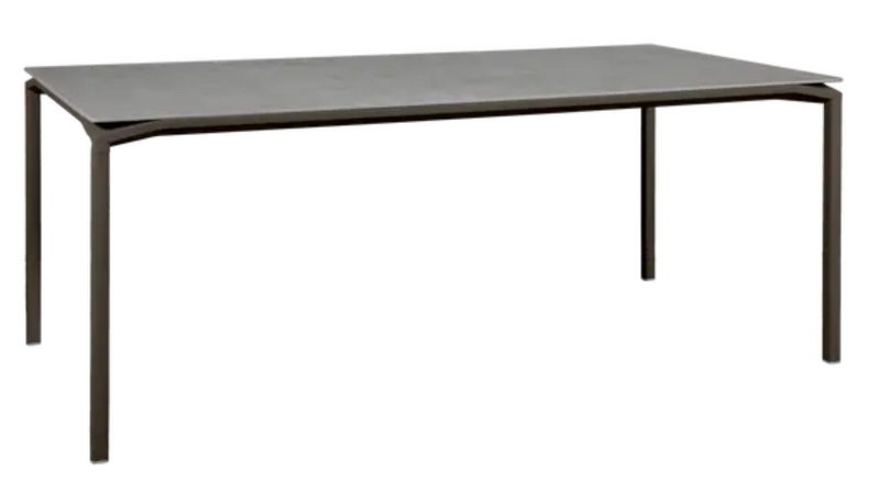 Load image into Gallery viewer, Fermob CALVI Kreta mineral dining table, 195x95 cm, eight-seater with a durable stone tabletop and sturdy metal legs.
