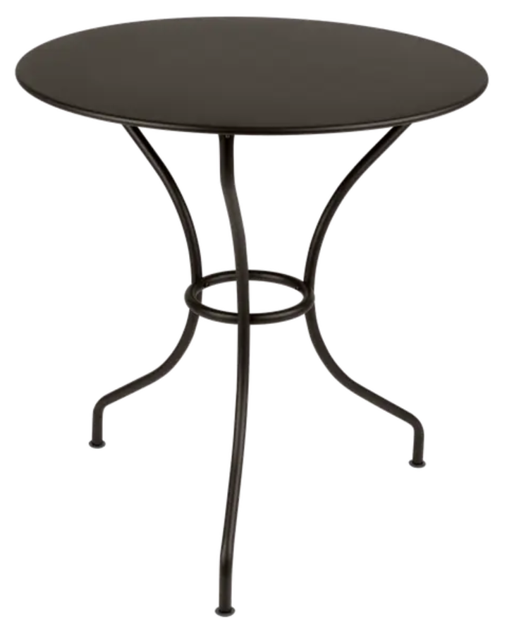 Load image into Gallery viewer, Fermob OPÉRA+ outdoor metal table with 67 cm diameter, suitable for patio or restaurant setting, shown on a patio surface
