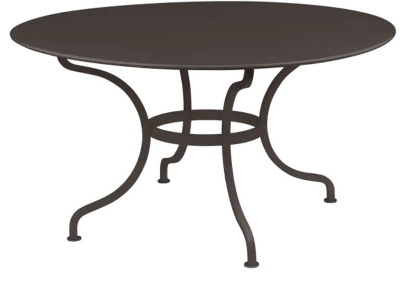 Load image into Gallery viewer, Fermob Romane Round Table with a Ø137cm top, ideal for up to 8 guests, shown in a vibrant outdoor setting.
