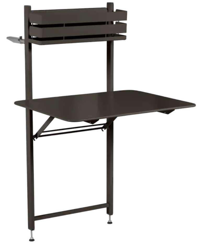 Load image into Gallery viewer, Fermob Tonka foldable balcony table with metal surface, suitable for apartment or outdoor use, compact and space-saving design
