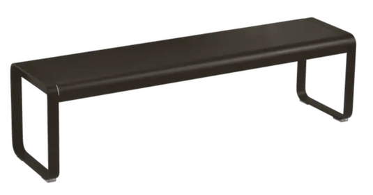 Fermob Bellevie outdoor bench in a vibrant color, featuring a sleek, modern design suitable for garden or patio seating.