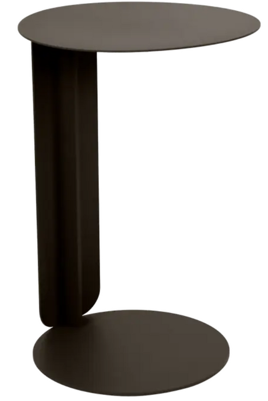 Tonka brown Fermob Bebop Offset Table with metal construction, outdoor design, perfect for outdoor living spaces.