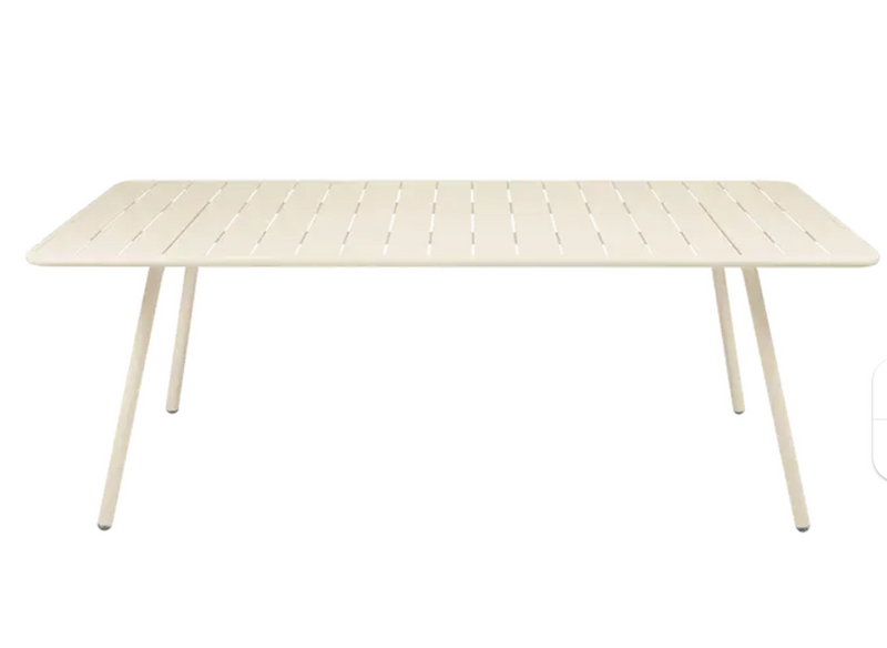 Load image into Gallery viewer, Fermob Luxembourg outdoor table in gray with 207x100 cm rectangular design, suitable for patio or garden use.
