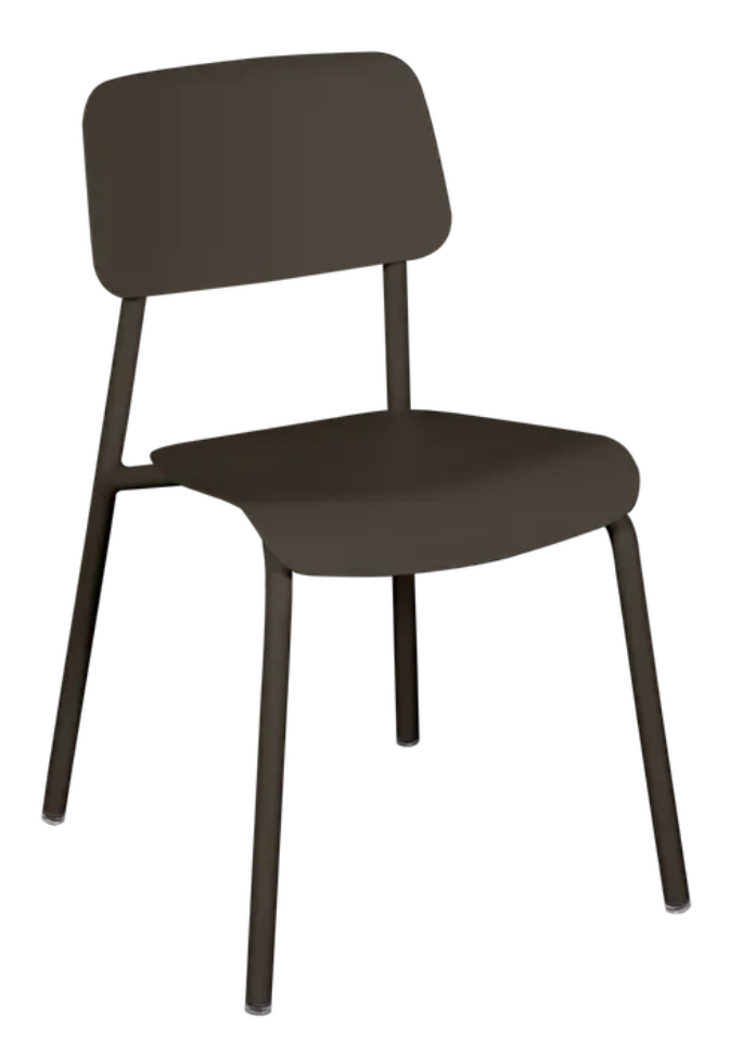 Load image into Gallery viewer, Fermob Tonka Studie outdoor chair with sleek metal frame and colorful slatted seat, designed for comfortable outdoor seating.
