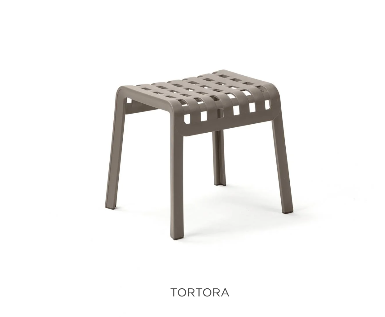 Nardi Poggio outdoor stool and footrest with sleek design, suitable for patio furniture and outdoor relaxing spaces.