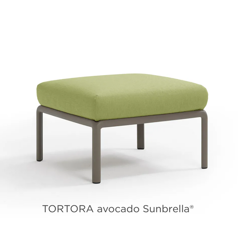 Load image into Gallery viewer, Nardi Komodo Pouf from the Nardi Outdoor Sofa Komodo section in tortora and avocado, modular outdoor seating with cushioned top.
