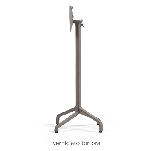 Nardi Base Frasca High Folding table base in tortora color with handle, designed for outdoor Nardi Base Frasca tables.