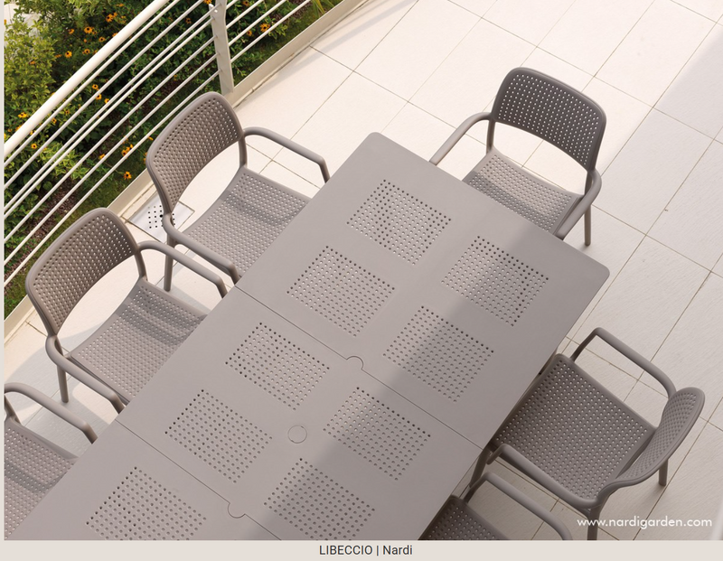 Load image into Gallery viewer, Nardi Libeccio Extensible Outdoor Table in tortora color, showing its elegant design and extendable feature for outdoor dining.
