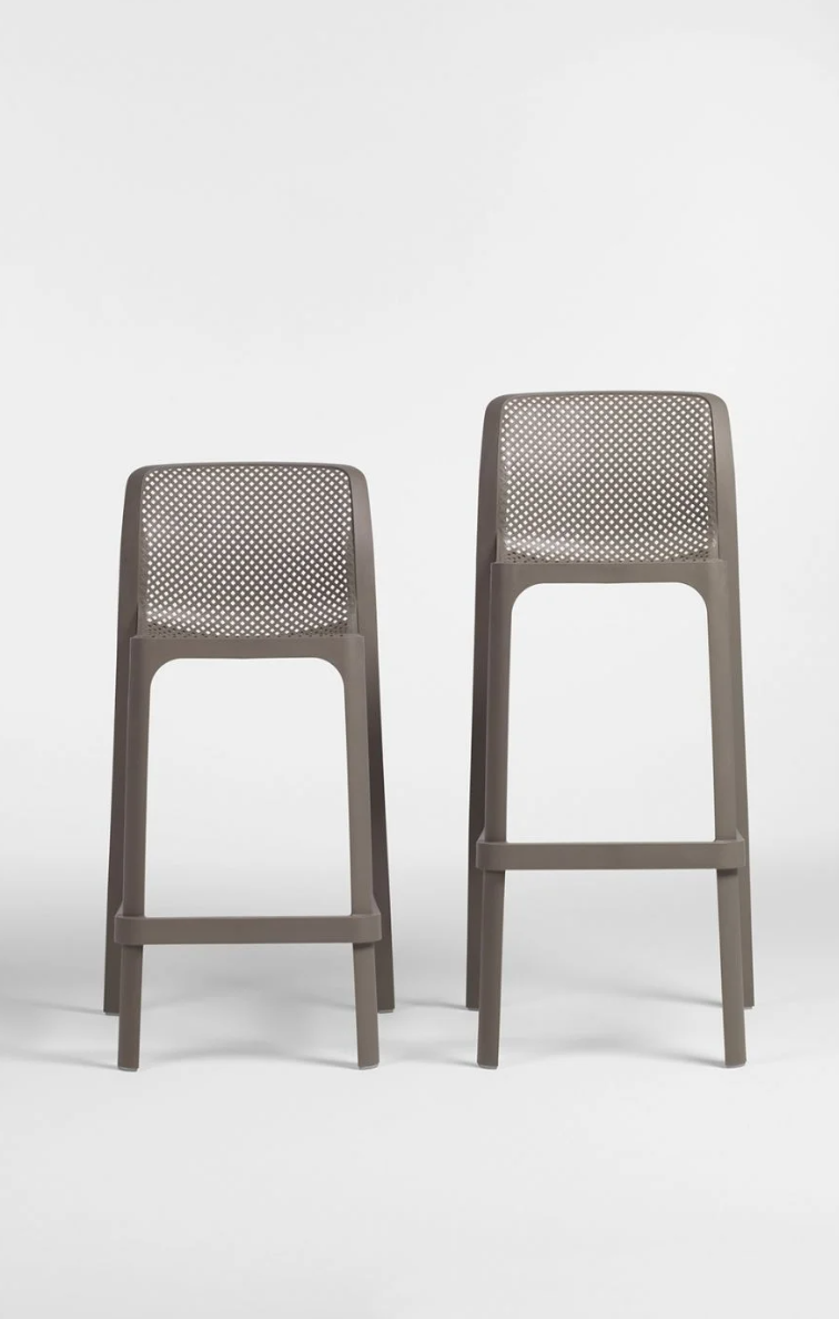 Load image into Gallery viewer, Tortora Net Stool Mini outdoor bar stool by Nardi, stackable design, lightweight and weather-resistant for outdoor seating.
