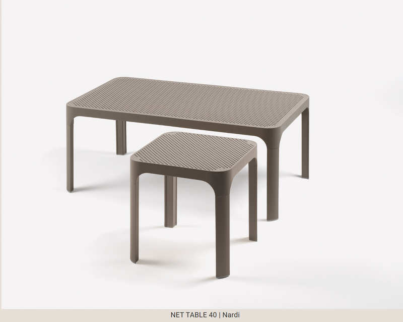 Load image into Gallery viewer, Nardi Net Table 40 outdoor side table in tortora color, designed for patio furniture and outdoor use.
